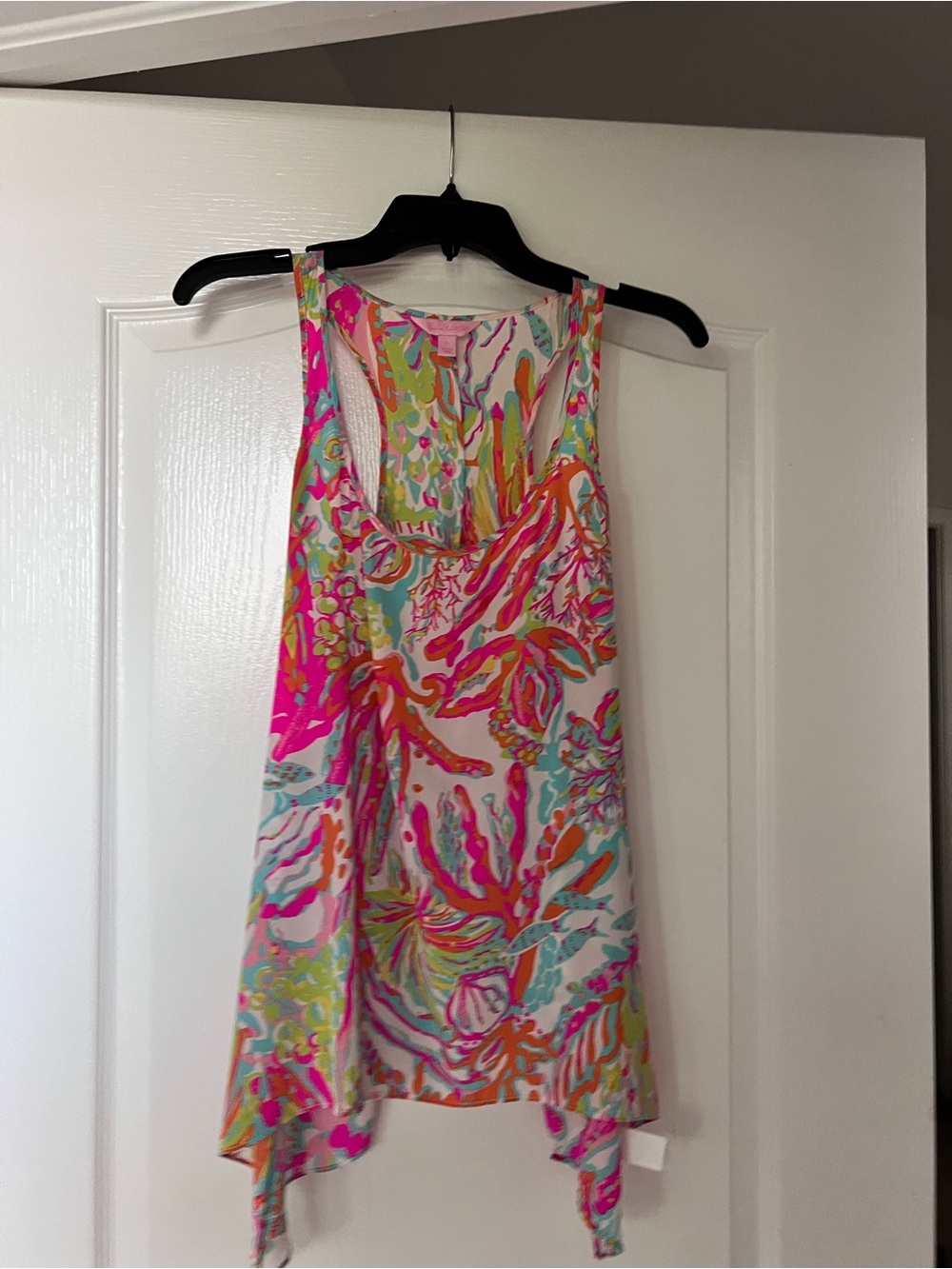 Vibrant Multicolor Floral Tank Top - Pink, Orange, Teal
